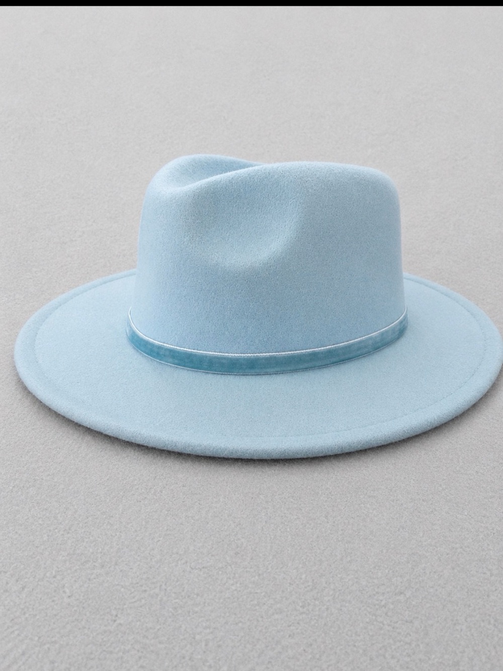 Light Blue Kids Wide-Brim Fedora Hat